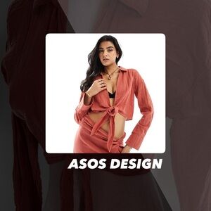 NWOT ASOS Design Cheesecloth Knot Front Shirt